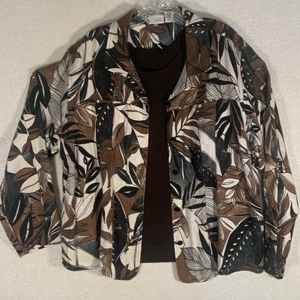 Vintage Chico’s 100% Linen multicolor lightweight jacket size 3 (16)